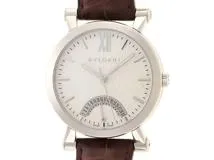 BVLGARI　ブルガリ　ソティリオ　レトログラード　SB42SDR　シルバー文字盤　　SS/革　　オートマチック　　メンズ腕時計　　自動巻き　【436】　2148103754517