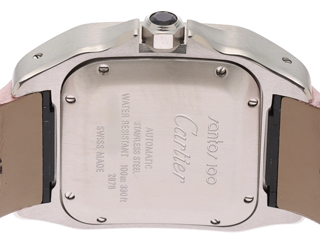 CARTIER カルティエ 2017年ギャランティ サントス100 MM W20126X8 自動巻き ステンレス ホワイト 【432】2148103756818
