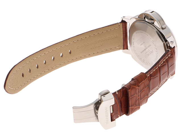 PANERAI パネライ 腕時計 2004年並行品 ルミノールGMT PAM00088 ブラック文字盤 ステンレススティール/アリゲーターベルト 自動巻き【472】SJ