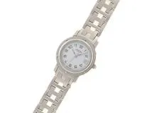 HERMES エルメス クリッパー CL4.210 SS ホワイト クォーツ