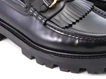 CELINE　セリーヌ　トリオンフチェーン付きマーガレットローファー　レディース37　ブラック　レザー　344893602C.38NO　2148103757648　【432】