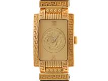 VERSACE　ジャンニーヴェルサーチ　レディース時計　メデューサ　7009021　ゴールド文字盤　クォーツ　GP/レザー【430】2148103758508