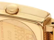 VERSACE　ジャンニーヴェルサーチ　レディース時計　メデューサ　7009021　ゴールド文字盤　クォーツ　GP/レザー【472】2148103758508