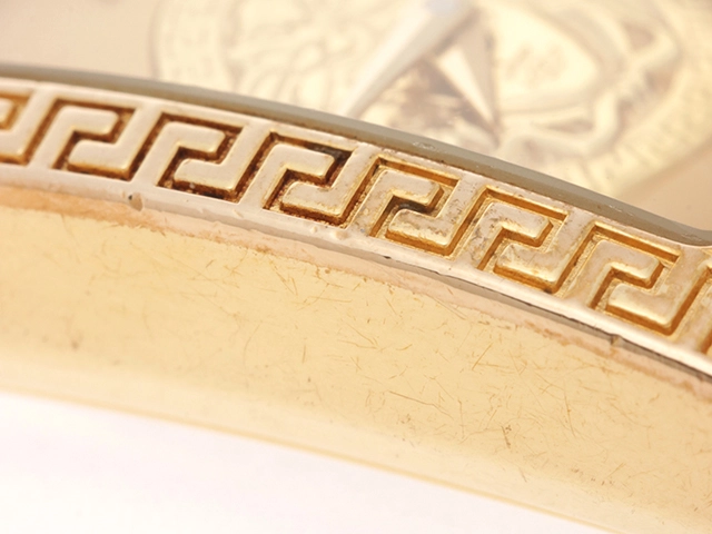 VERSACE　ジャンニーヴェルサーチ　レディース時計　メデューサ　7009021　ゴールド文字盤　クォーツ　GP/レザー【472】2148103758508