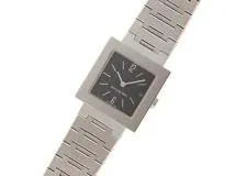 BVLGARI ブルガリ　クアドラード　SQ27SSD　ブラック文字盤　ステンレススチール　クオーツ　メンズ時計　2148103758621【207】