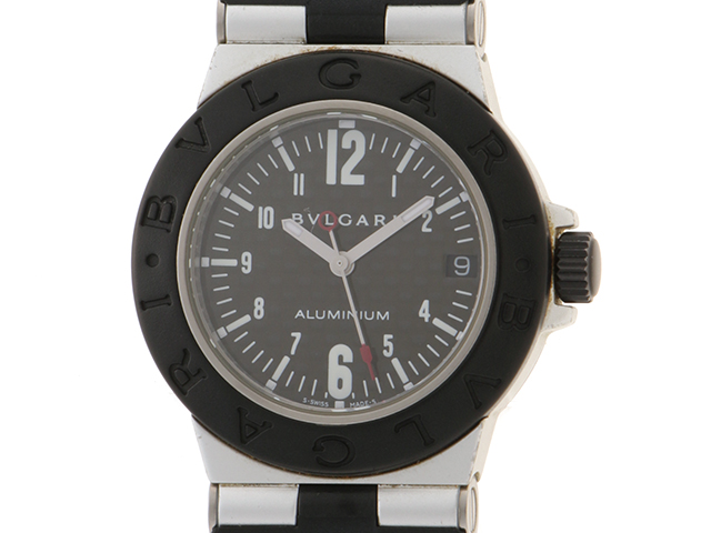BVLGARI ブルガリ アルミニウム AL32TA 腕時計 クォーツ 稼働品 ブルガリ 腕時計 アルミニウム AL32TA クォーツ デイト ブラック 楽天