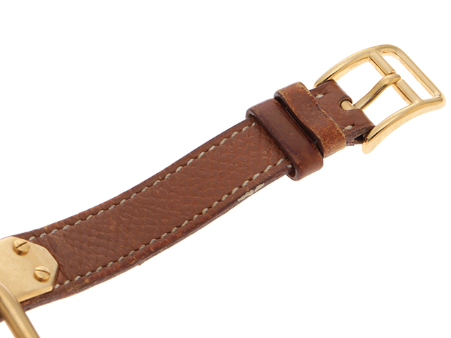 HERMES エルメス ケリーウォッチ KE1.201 GP/レザー シャンパン