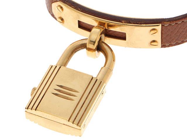 HERMES エルメス ケリーウォッチ KE1.201 GP/レザー シャンパン