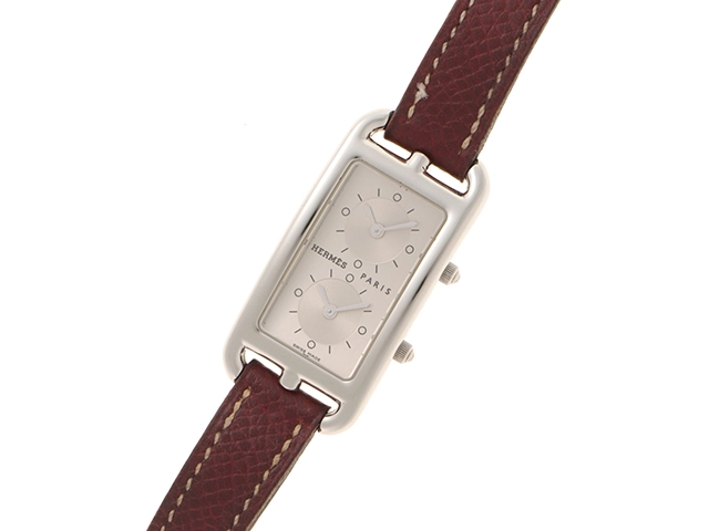 HERMES エルメス 時計 ケープコッド ドゥゾーン CC3-210 レディース クオーツ SS/レザー シルバー文字盤【431】2148103758850