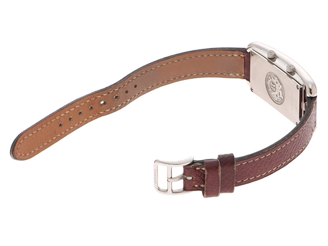 HERMES エルメス 時計 ケープコッド ドゥゾーン CC3-210 レディース クオーツ SS/レザー シルバー文字盤【431】2148103758850