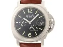 PANERAI パネライ 腕時計 2006年並行品 ルミノール パワーリザーブ PAM00090 ブラック文字盤 ステンレス／アリゲーター/ラバー 自動巻 【472】SJ
