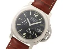 PANERAI パネライ 腕時計 2006年並行品 ルミノール パワーリザーブ PAM00090 ブラック文字盤 ステンレス／アリゲーター/ラバー 自動巻 【472】SJ