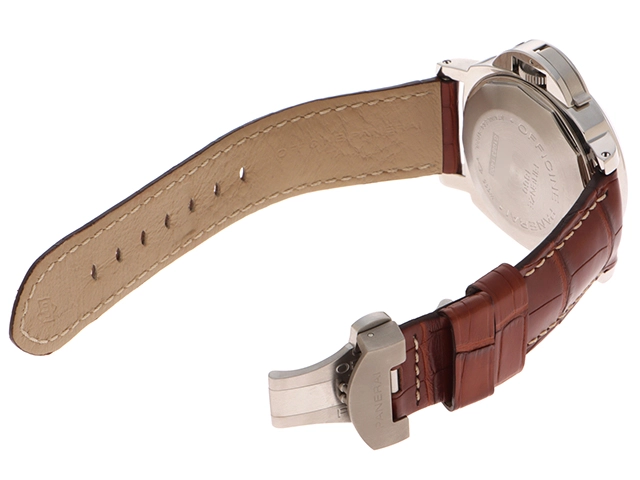 PANERAI パネライ 腕時計 2006年並行品 ルミノール パワーリザーブ PAM00090 ブラック文字盤 ステンレス/アリゲーター/ラバー 自動巻 【472】SJ