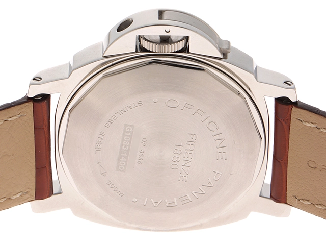 PANERAI パネライ 腕時計 2006年並行品 ルミノール パワーリザーブ PAM00090 ブラック文字盤 ステンレス/アリゲーター/ラバー 自動巻 【472】SJ