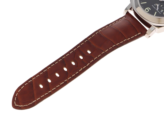 PANERAI パネライ 腕時計 2006年並行品 ルミノール パワーリザーブ PAM00090 ブラック文字盤 ステンレス/アリゲーター/ラバー 自動巻 【472】SJ
