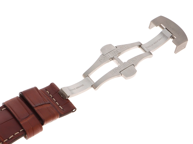 PANERAI パネライ 腕時計 2006年並行品 ルミノール パワーリザーブ PAM00090 ブラック文字盤 ステンレス/アリゲーター/ラバー 自動巻 【472】SJ