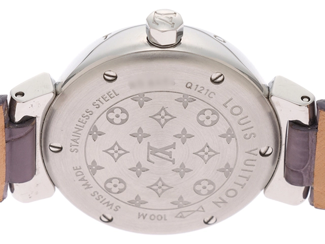 LOUIS VUITTON　ルイ・ヴィトン　タンブール　ラブリーペルル　Q121C　ステンレス/ワニ革  クォーツ　レディース　腕時計　F