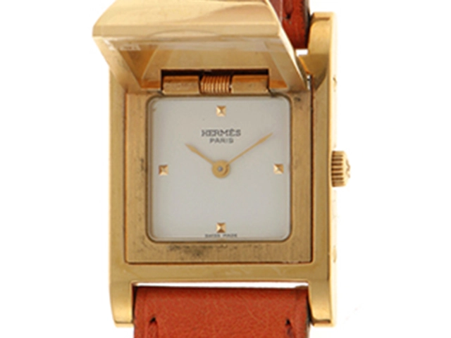 HERMES エルメス メドール ME1.210 GP/レザー 女性用クオーツ