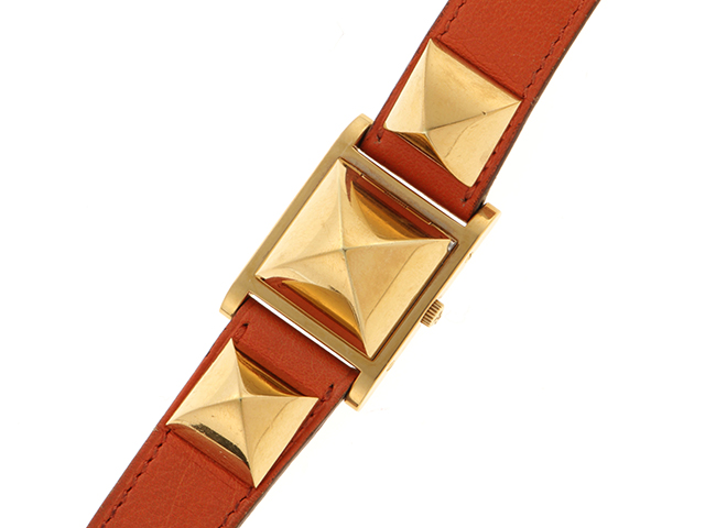 HERMES エルメス メドール ME1.210 GP/レザー 女性用クオーツ