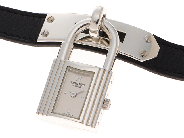 HERMES エルメス 時計 ケリーウォッチ KE1.210 シルバー文字盤 SV925/カーフ クォーツ レディース M