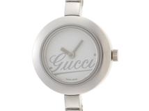 GUCCI グッチ レディース クオーツ バングルウォッチ 105 YA105544 ホワイト文字盤 SS【472】HK