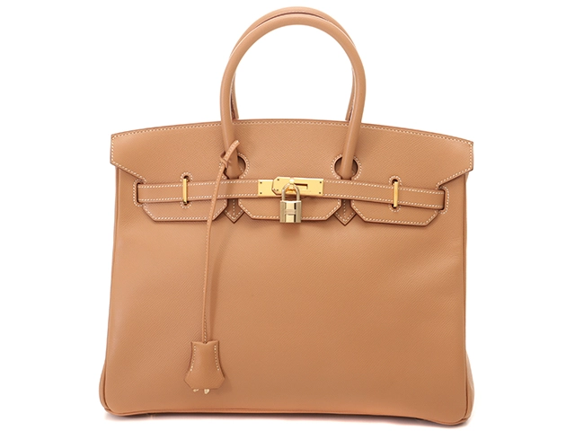 HERMES　エルメス　バーキン35　ナチュラル　ゴールド金具　クシュベル　□E刻印　【432】2148103760624