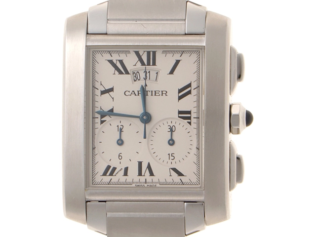 Cartier カルティエ 腕時計 タンクフランセーズXL クロノリフレックス W51024Q3 ステンレス アイボリー文字盤 クオーツ【472】SJ