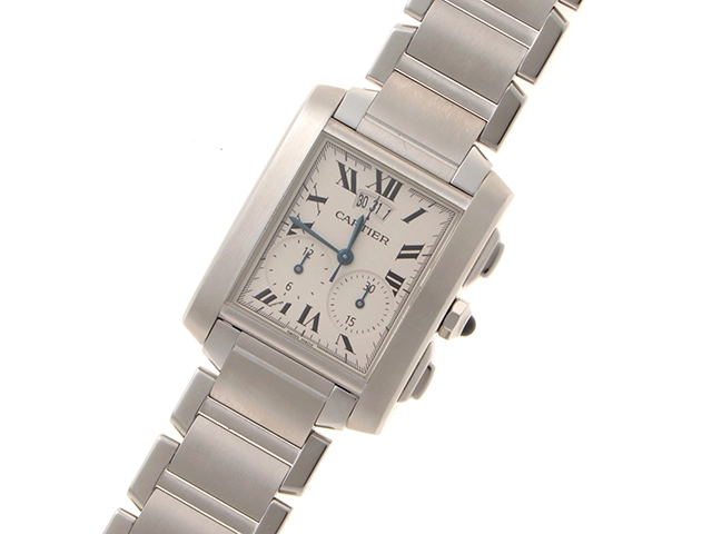Cartier カルティエ 腕時計 タンクフランセーズXL クロノリフレックス W51024Q3 ステンレス アイボリー文字盤 クオーツ【472】SJ