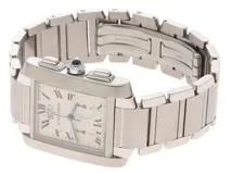 Cartier カルティエ 腕時計 タンクフランセーズXL クロノリフレックス W51024Q3 ステンレス アイボリー文字盤 クオーツ【472】SJ
