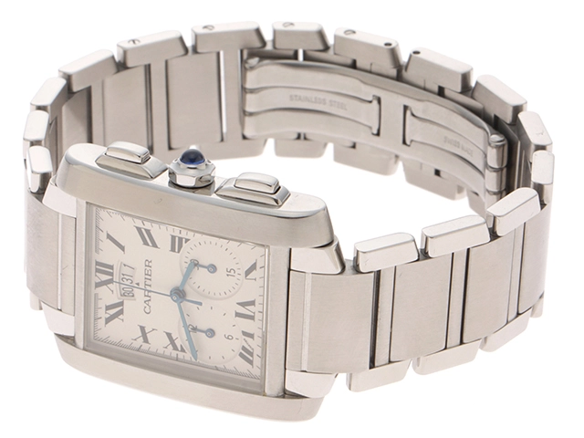 Cartier カルティエ 腕時計 タンクフランセーズXL クロノリフレックス W51024Q3 ステンレス アイボリー文字盤 クオーツ【472】SJ