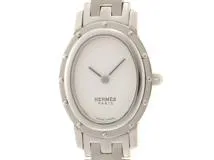 HERMES エルメス レディース クオーツ オーバル CO1.210 ホワイト文字  