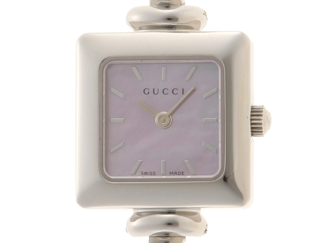 正規【GUCCI/グッチ】1900L スイス製 ピンクシェル文字盤 スクエア