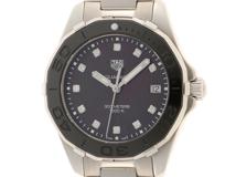 TAG HEUER　タグ・ホイヤー　アクアレーサー　WAY131M.BA0748　ブラックシェル/11Ｐダイヤモンド　女性用クオーツ時計【473】
