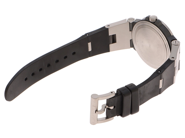 BVLGARI　ブルガリ　ディアゴノ・チタニウム　TI38TA　チタン/ラバー　男性用自動巻時計【473】