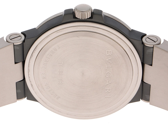 BVLGARI　ブルガリ　ディアゴノ・チタニウム　TI38TA　チタン/ラバー　男性用自動巻時計【473】