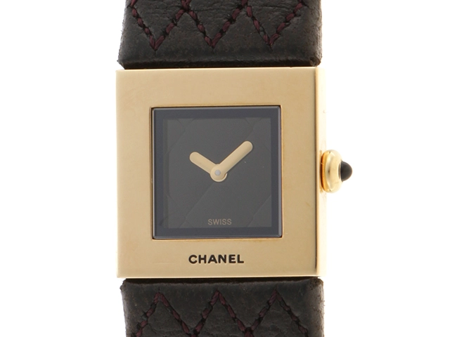 CHANEL シャネル マトラッセ H0111 K18YG/革 女性用クオーツ時計