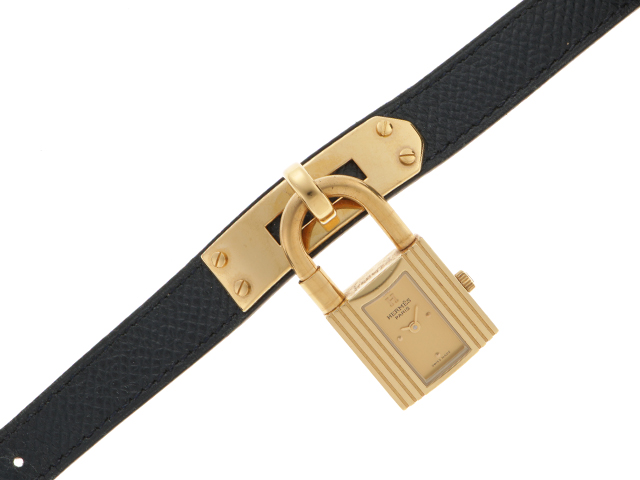 HERMES エルメス 腕時計 ケリーウォッチ KE1.201 GP/革 ゴールド