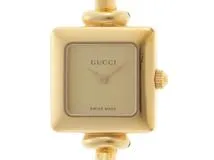 動作品 GUCCI バングルウォッチ1900L アナログ クウォーツ 黒文字盤 GUCCI 腕時計 バングルウォッチ クオーツ 1900L ブルー文字盤