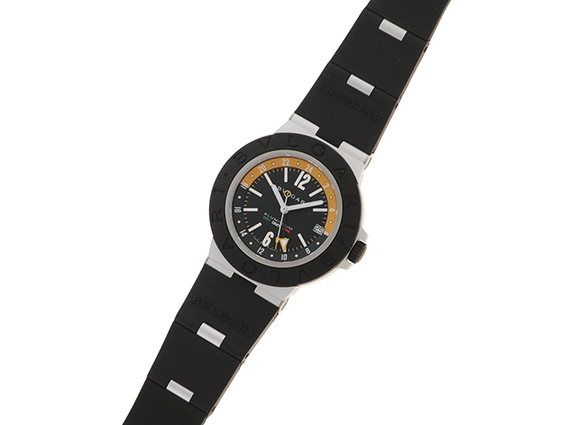 BVLGARI ブルガリ アルミニウムGMT BB40ATAGMT AL/ラバー アメリゴ・ヴェスプッチ 限定1000本 男性用自動巻時計【473】