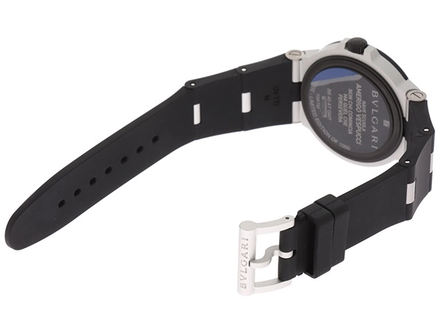 BVLGARI ブルガリ アルミニウムGMT BB40ATAGMT AL/ラバー アメリゴ・ヴェスプッチ 限定1000本 男性用自動巻時計【473】