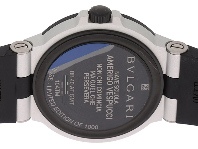 BVLGARI ブルガリ アルミニウムGMT BB40ATAGMT AL/ラバー アメリゴ・ヴェスプッチ 限定1000本 男性用自動巻時計【473】