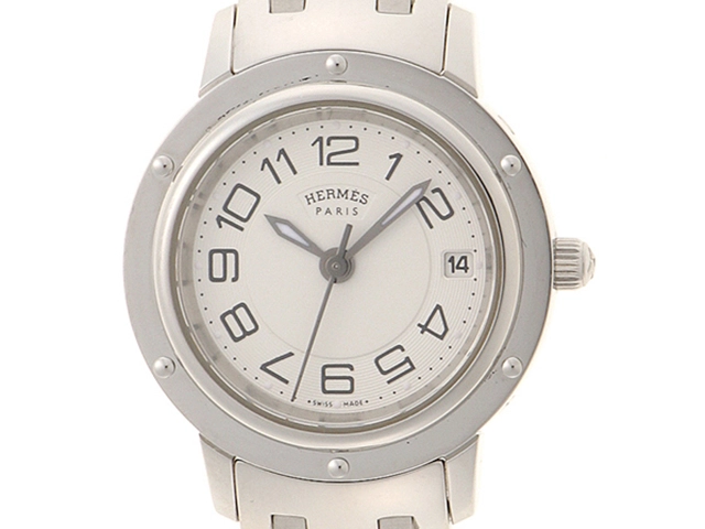 HERMES エルメス クリッパー デイト CP1.210 シルバー SS