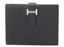 HERMES　エルメス　財布　ベアンコンパクト　ブラック／ＳＶ　ヴォーエプソン　B刻印　2148103766237　【中古】【大黒屋】【200】