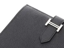 HERMES　エルメス　財布　ベアンコンパクト　ブラック／ＳＶ　ヴォーエプソン　B刻印　2148103766237　【中古】【大黒屋】【200】
