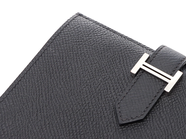 HERMES　エルメス　財布　ベアンコンパクト　ブラック／ＳＶ　ヴォーエプソン　B刻印　2148103766237　【中古】【大黒屋】【200】