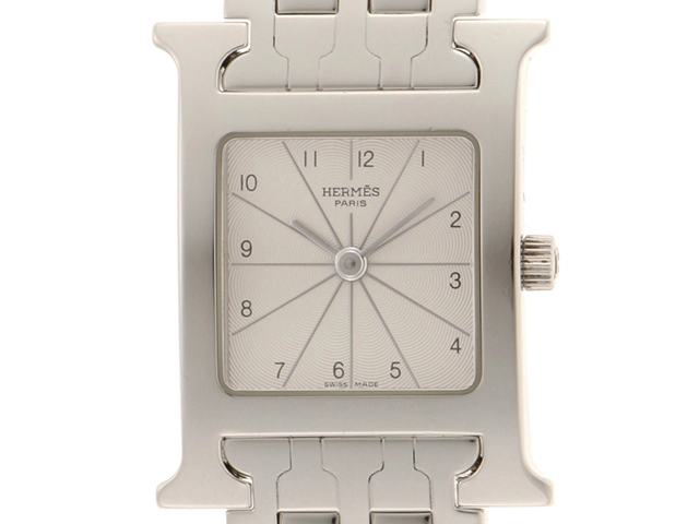 HERMES エルメス Hウォッチ クォーツ SS ホワイト HH1.210 【432