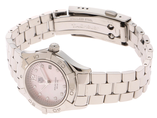 TAG HEUER タグホイヤー アクアレーサー WAF141A.BA0824 SS ステンレススチール ピンクシェル 10Pダイヤモンド クォーツ 【460】2148103767920