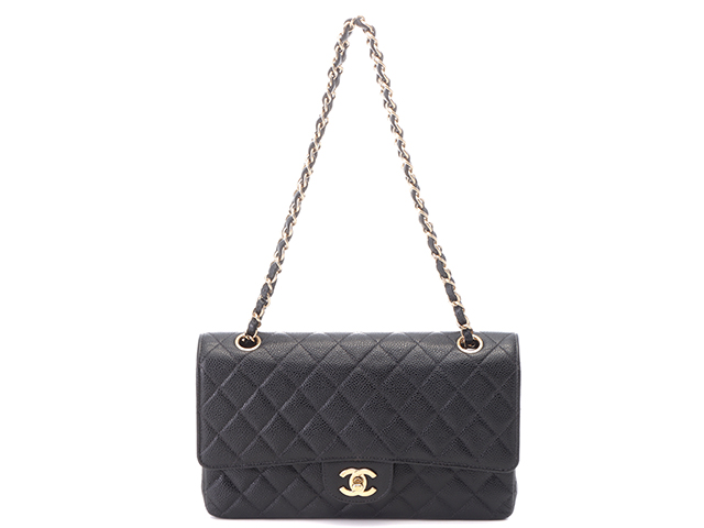 CHANEL シャネル マトラッセＷフラップ２５ Ｗチェーンショルダーバッグ ブラック／ＧＰ【430】2148103768675  の購入なら「質」の大黒屋（公式）