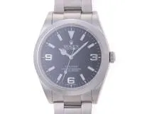 2012年3月並行品 ROLEX ロレックス　メンズ オートマチック　エクスプローラーⅠ 214270 ブラック文字盤 SS サテンバックル【472】HK