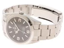 2012年3月並行品 ROLEX ロレックス　メンズ オートマチック　エクスプローラーⅠ 214270 ブラック文字盤 SS サテンバックル【472】HK